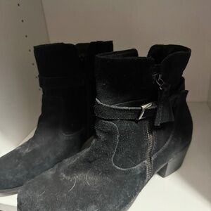 Black suede boots